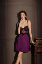Scarlett Vintage Satin & Lace 2-Piece Robe Set - WEUXS
