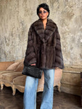 Luxe Mocha Mink-Style Faux Fur Coat - WEUXS