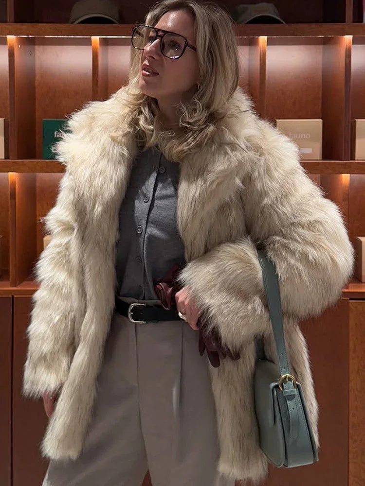 Luxe Cream Tipped Faux Fur Jacket - WEUXS