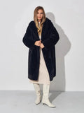 Midnight Luxe Faux Mink Hooded Coat - WEUXS