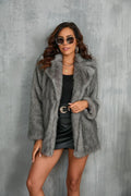 Opulent Lapel Faux Fur Coat - WEUXS