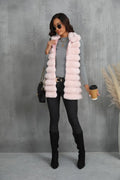Opulent Onyx Tiered Faux Fur Vest - WEUXS