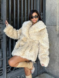 Ethereal Tibetan Lamb Style Faux Fur Coat - WEUXS