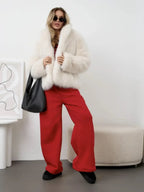 Faux Fur Cropped Jacket - View 9 | WEUXS