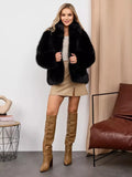 Champagne Cloud Faux Fox Fur Jacket - WEUXS