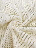 V-neck pointelle knit sweater - View 6 | WEUXS