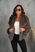 Chic Mocha Faux Fox Fur Jacket - WEUXS
