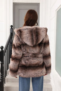 Faux fur hooded coat - View 8 | WEUXS