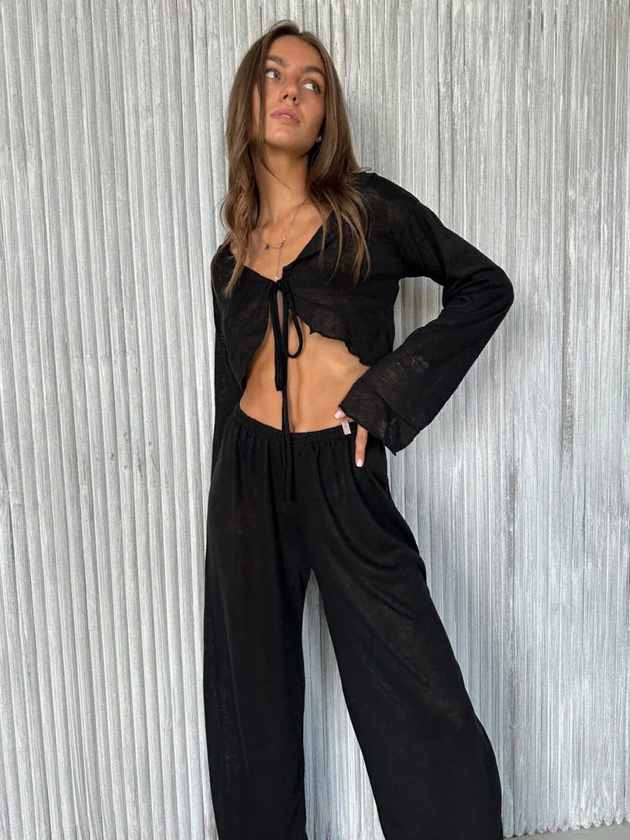Tie-front lounge set - View 9 | WEUXS