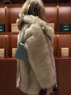 Faux Fur Jacket with Tip Dye Effect - View 10 | WEUXS