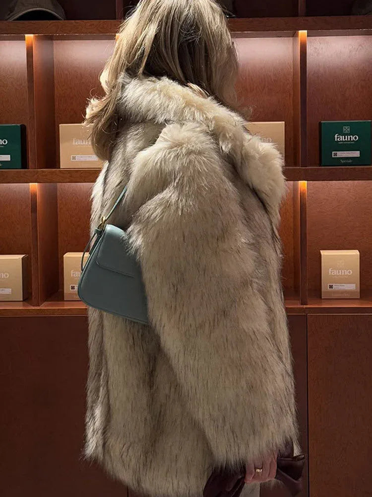 Faux Fur Jacket with Tip Dye Effect - View 10 | WEUXS