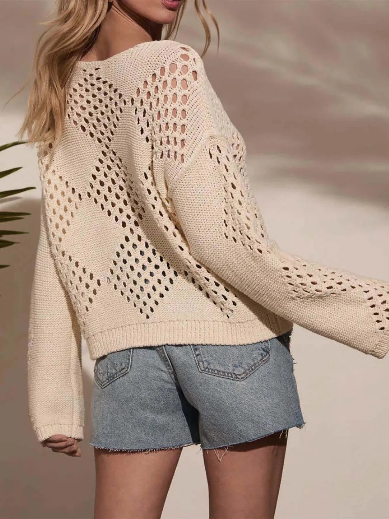 Crochet Knit Sweater Secondary image