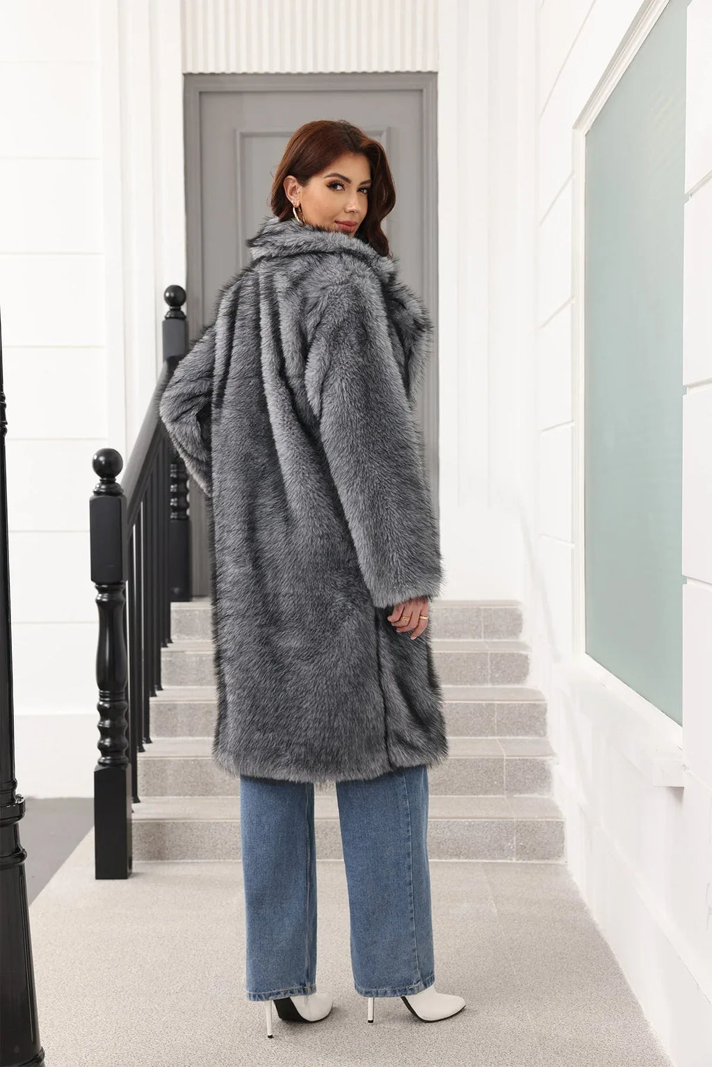 Long Faux Fur Coat - View 17 | WEUXS