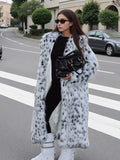 Opulent Spotted Faux Fur Maxi Coat - View 9 | WEUXS