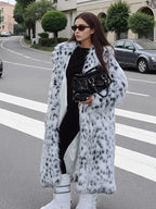 Opulent Spotted Faux Fur Maxi Coat - View 9 | WEUXS