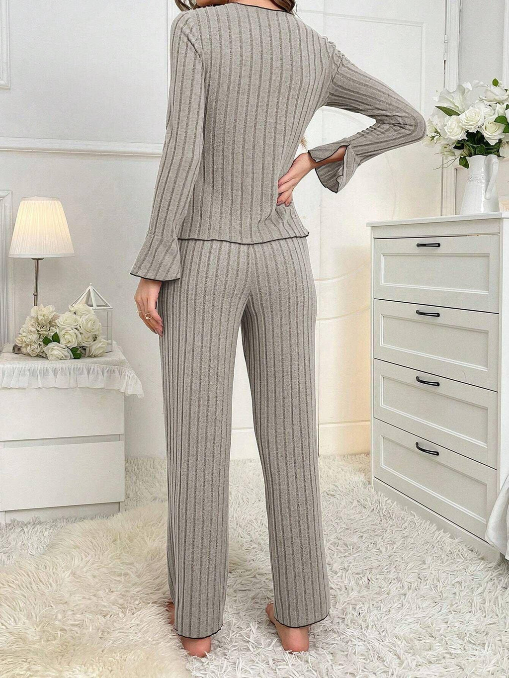 Ribbed Pajama Set - View 14 | WEUXS