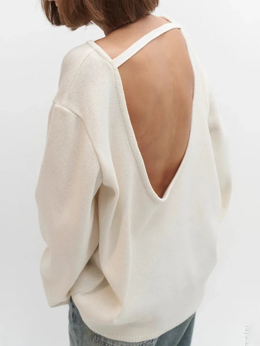 Open-back knit sweater - View 7 | WEUXS