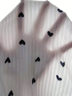 Ribbed Heart Print Pajama Set - View 6 | WEUXS