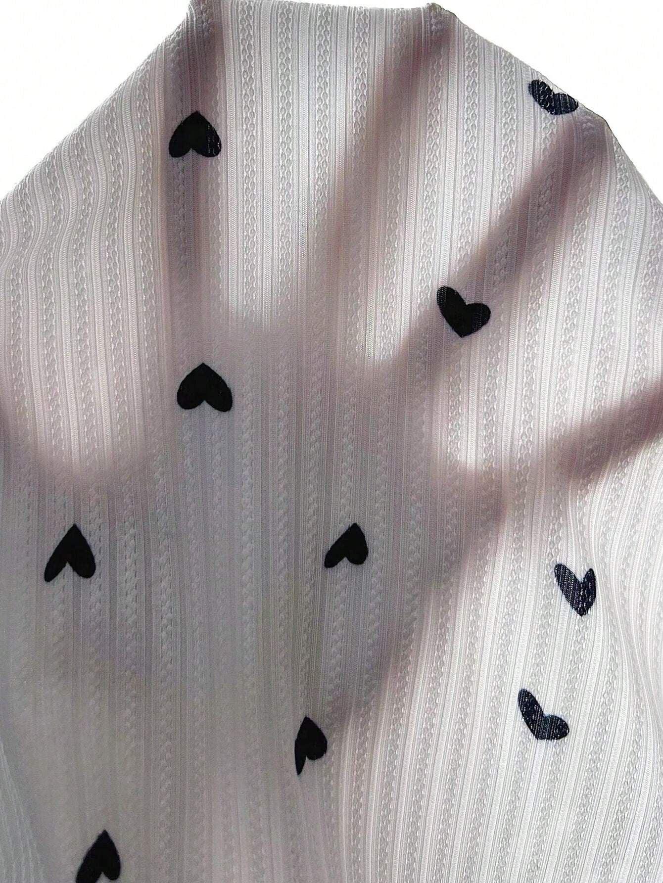 Ribbed Heart Print Pajama Set - View 6 | WEUXS