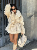Ethereal Tibetan Lamb Style Faux Fur Coat - WEUXS