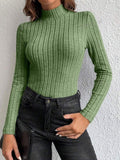 Ribbed mock neck knit top - View 10 | WEUXS