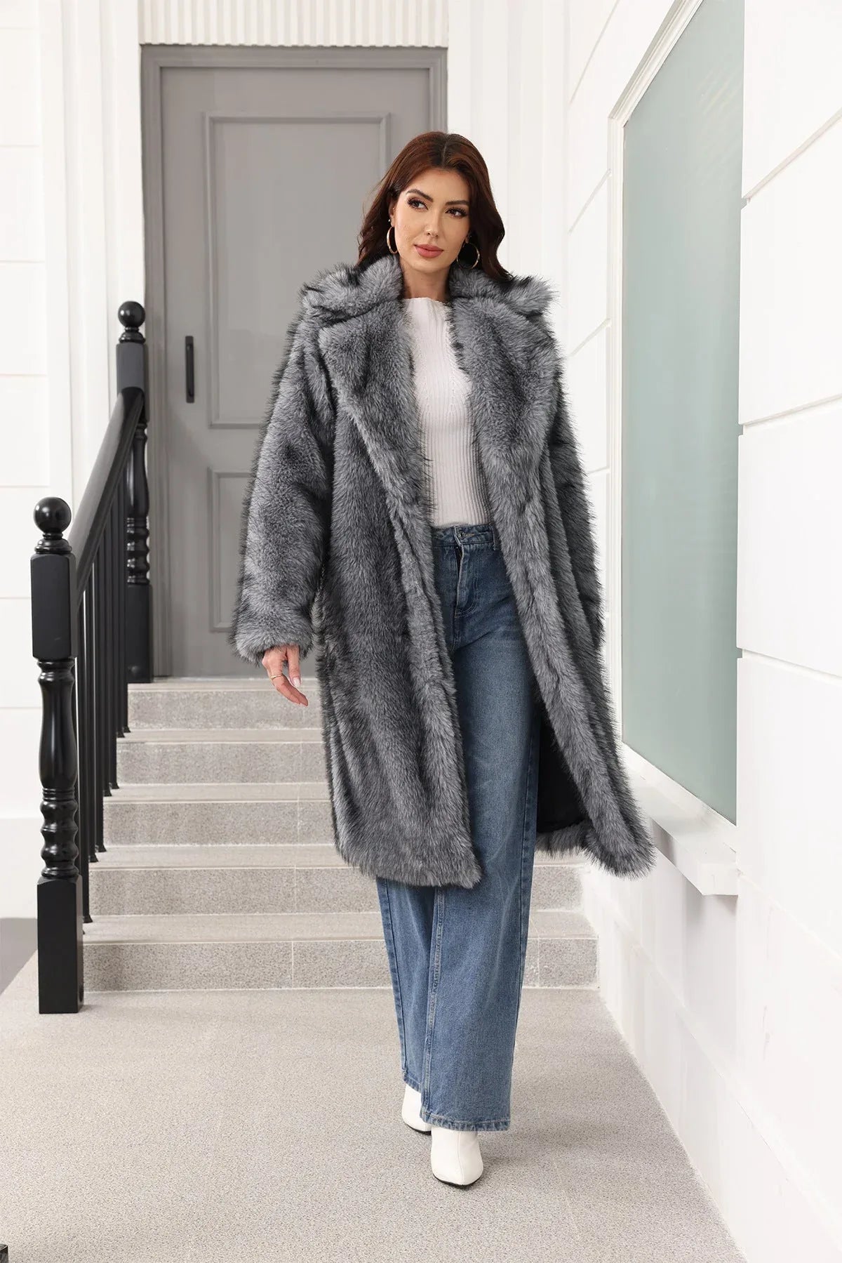 Long Faux Fur Coat - View 13 | WEUXS