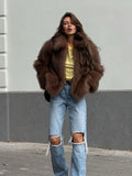Chic Cocoa Soft Faux Fur Lapel Jacket - WEUXS