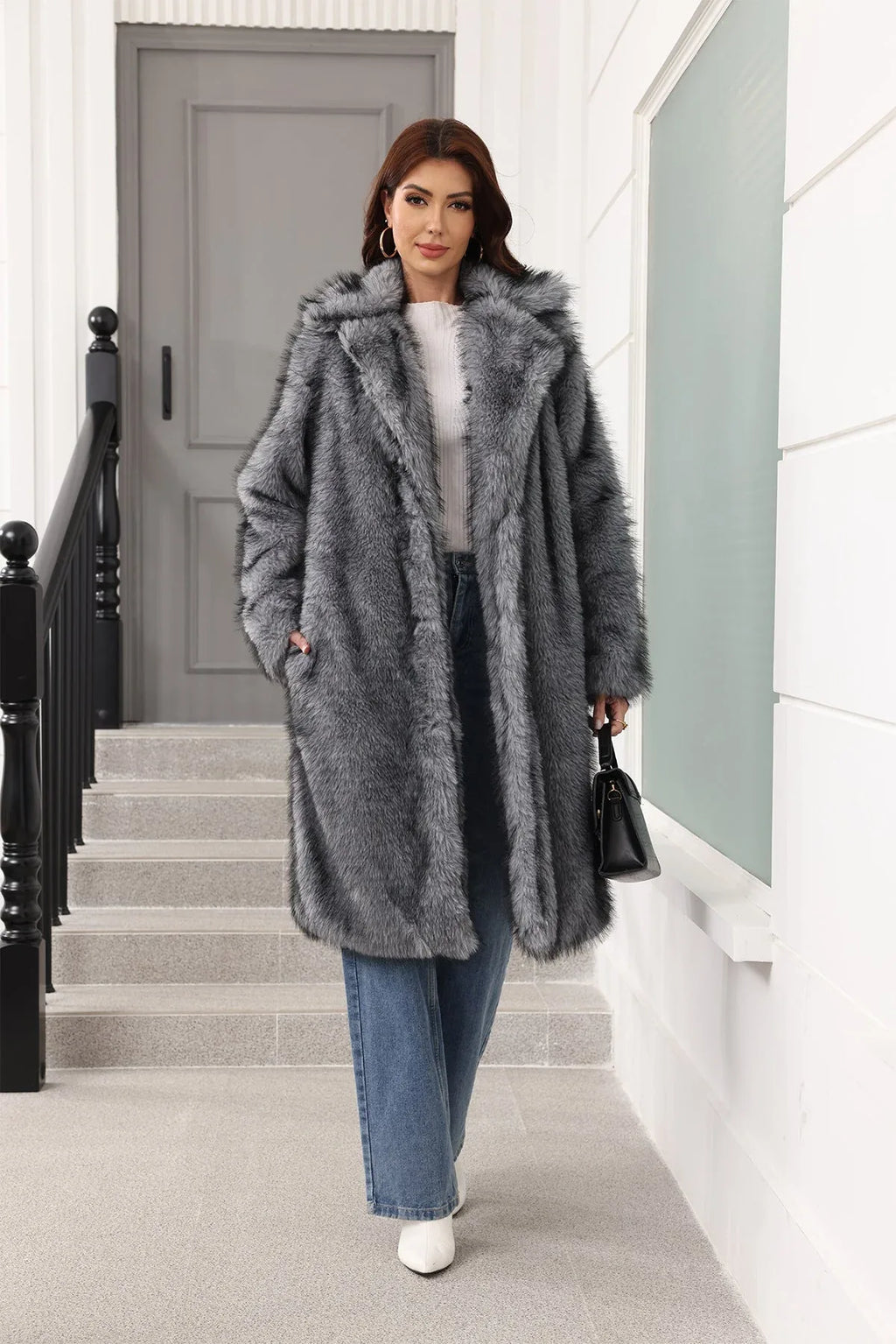 Long Faux Fur Coat - View 16 | WEUXS