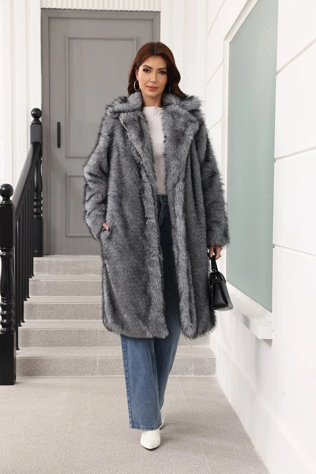 Long Faux Fur Coat - View 16 | WEUXS