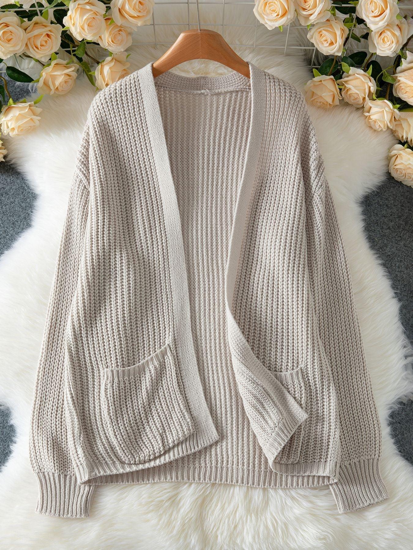 Chunky knit open front cardigan - View 6 | WEUXS