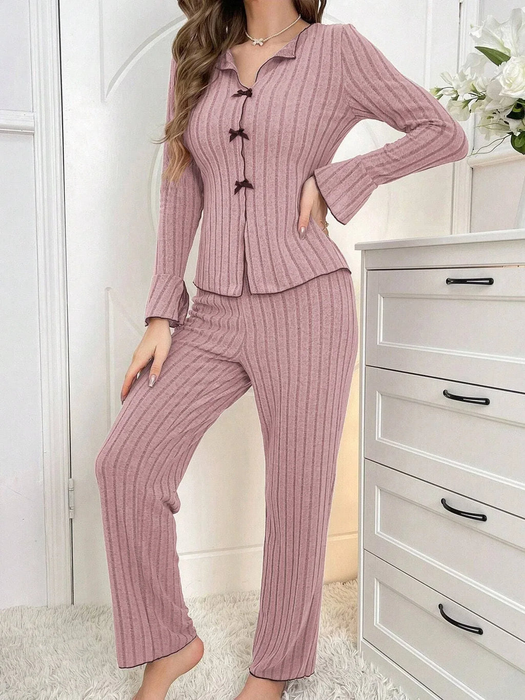 Ribbed Pajama Set - View 23 | WEUXS