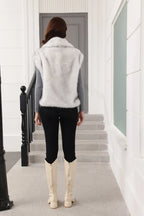 Oversized Lapel Faux Fur Vest - View 22 | WEUXS