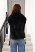 Luxe Oversized Lapel Faux Fur Vest - WEUXS