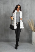 Opulent Onyx Tiered Faux Fur Vest - WEUXS