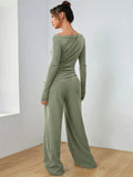 Boat Neck Wide Leg Two-Piece Set - View 17 | WEUXS
