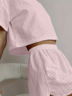 Eyelet Knit Lounge Set - View 8 | WEUXS