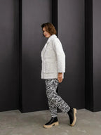 Snow White Textured Faux Rabbit Fur Coat - WEUXS