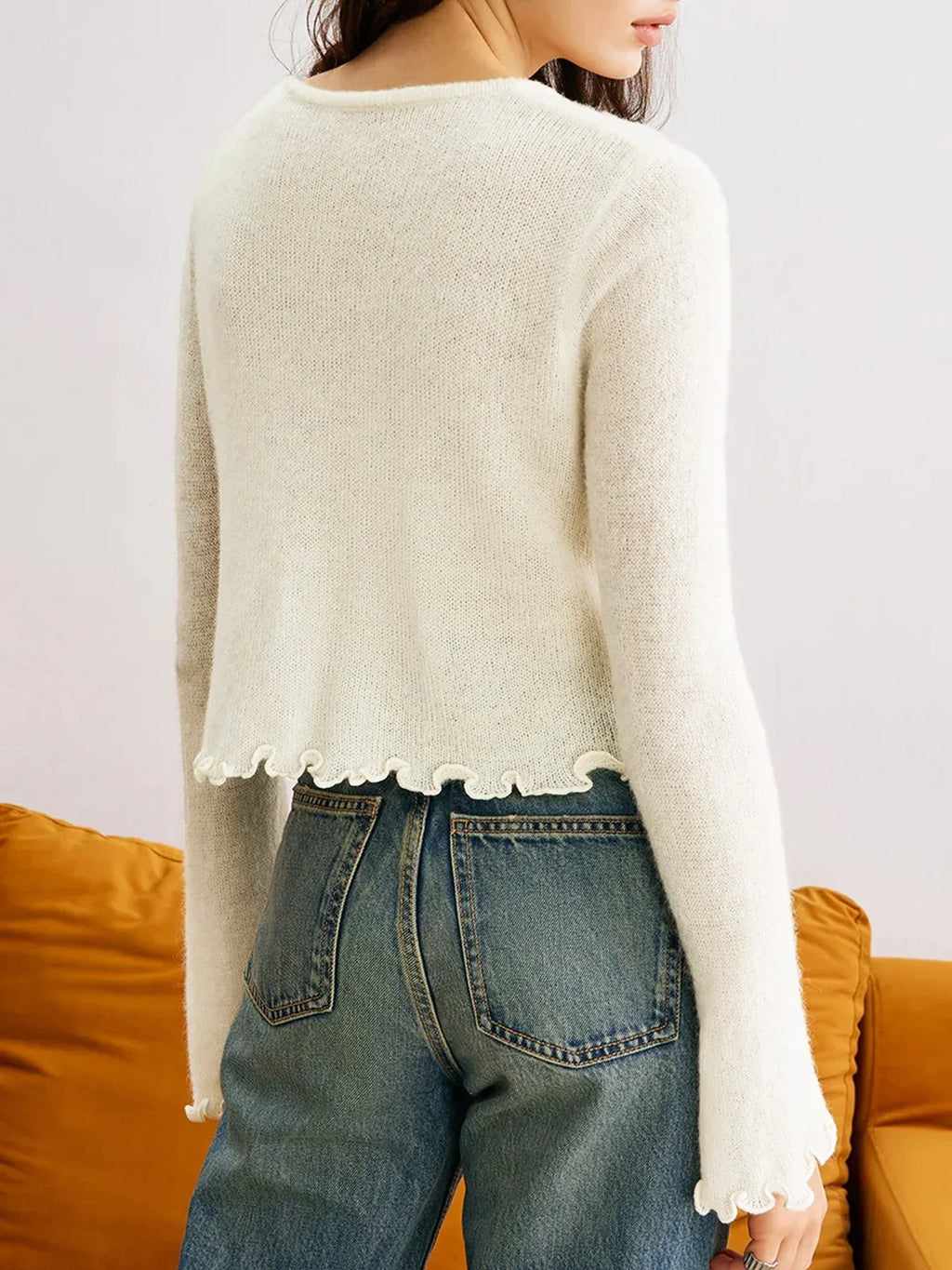 Romantic 3D Rosette Button Knit Cardigan - WEUXS