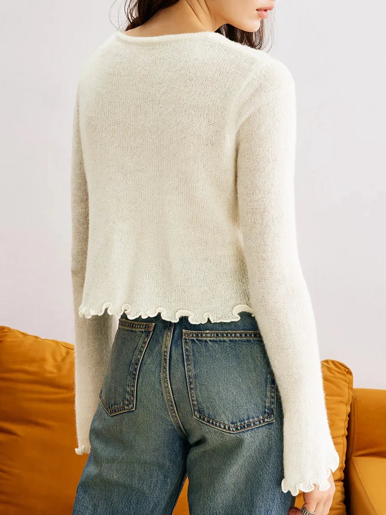 Romantic 3D Rosette Button Knit Cardigan - WEUXS