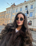 Luxe Chocolate Faux Fur Cropped Jacket - WEUXS