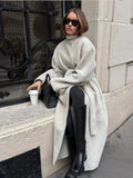 Majestic Cream Belted Faux Fur Long Coat - View 11 | WEUXS