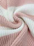Striped V-Neck Cropped Knit Sweater - View 6 | WEUXS