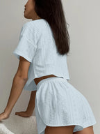 Eyelet Knit Lounge Set - View 13 | WEUXS