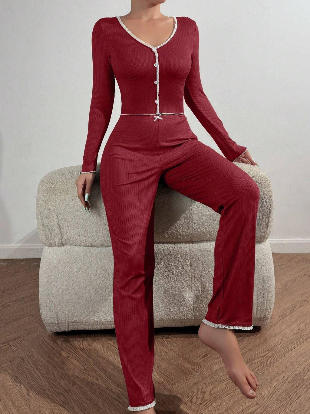 Ribbed knit pajama set - View 19 | WEUXS
