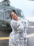 Opulent Spotted Faux Fur Maxi Coat - View 8 | WEUXS
