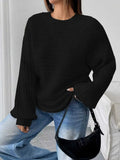 Ribbed knit sweater with lantern sleeves - View 8 | WEUXS