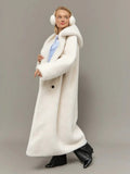 Aspen Snow Long Hooded Faux Mink Coat - WEUXS