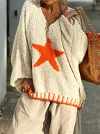 Boucle Star Knit Sweater - View 8 | WEUXS