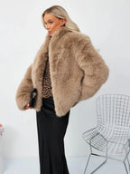 Faux Fur Cropped Jacket - View 19 | WEUXS
