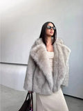 Silver Fox Faux Fur Mid-Length Coat - WEUXS